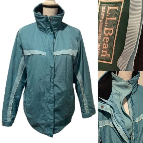 LL BEAN CONVERTIBLE GREEN TRAIL OUTDOOR COAT JACKET M MEDIUM - Picture 1 of 1